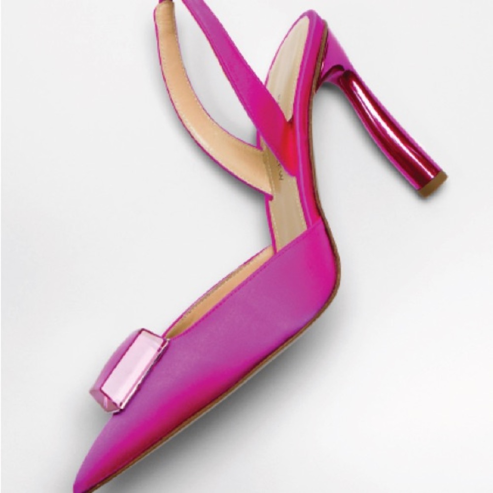 Paul Andrew Pointy Cube heels in fuchsia - 38.5 - w/box & dustbags - Picture 2 of 5